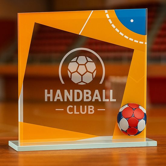 Eloise Handball Full Colour Printed Glass Award