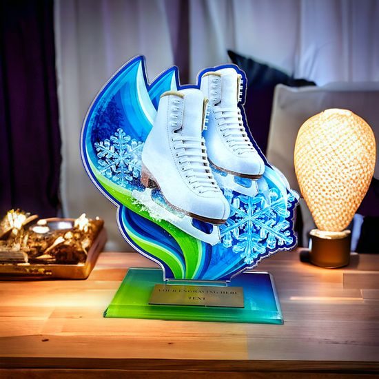 Cannes Printed Acrylic Skating Boots Trophy