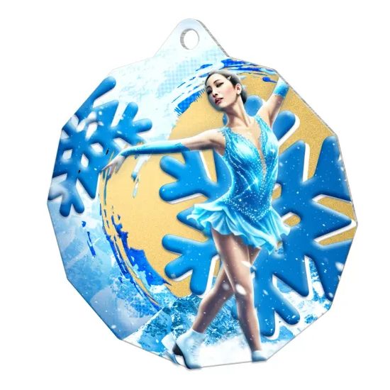 Polygon Stainless Steel Ice Skating Medal