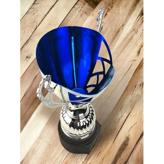 Lamar Silver and Blue Laser Cup