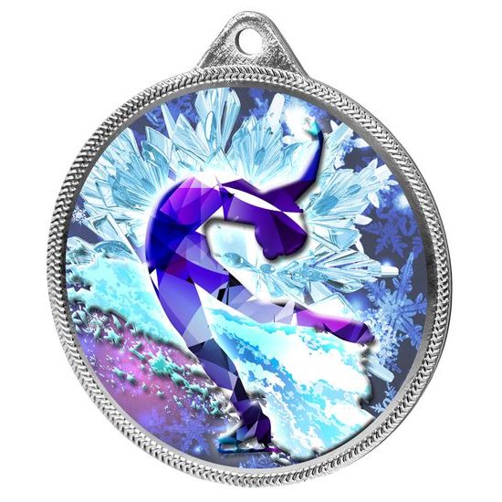 Ice Figure Skater Color Texture 3D Print Silver Medal