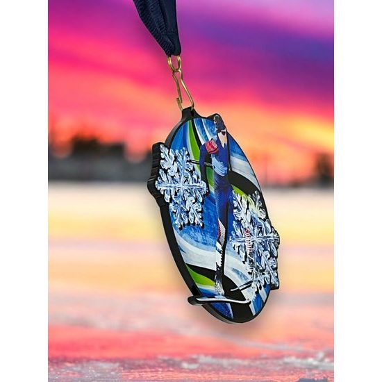 Rincon Black Acrylic Cross Country Skiing Medal