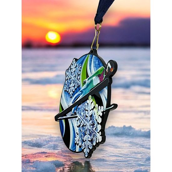 Rincon Black Acrylic Ski Jumping Medal