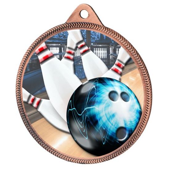 Tenpin Bowling Color Texture 3D Print Bronze Medal