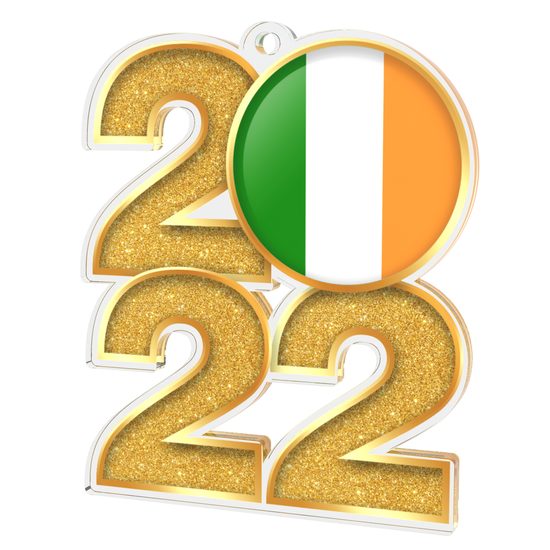 Ireland Flag Gold Acrylic 2022 Medal
