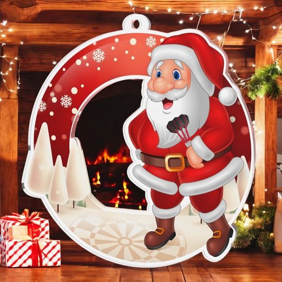 Snowy Father Christmas Darts Medal