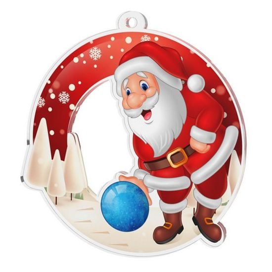 Snowy Father Christmas Tenpin Bowling Medal