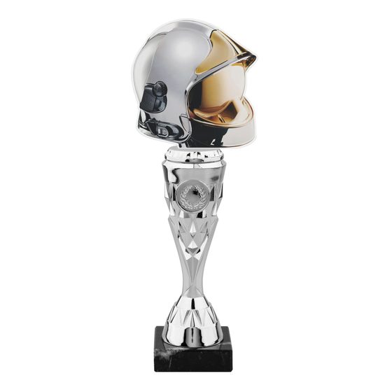 Silver Firefighter Helmet Acrylic Top Trophy