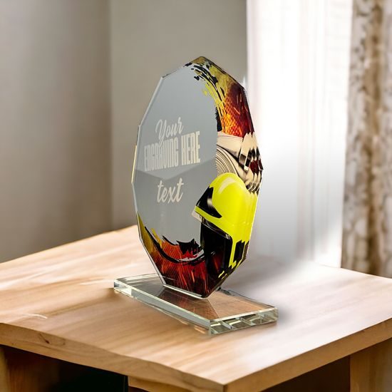 Hopper Firefighter Glass Award