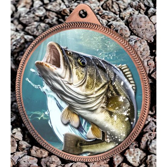 Carp Fishing Texture Print Bronze Medal