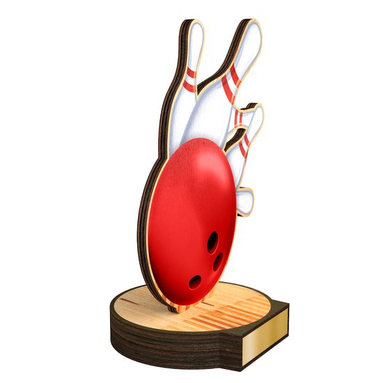 Grove Tenpin Bowling Real Wood Trophy