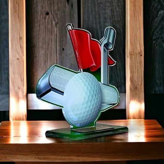 Cannes Printed Acrylic Golf Putter Trophy