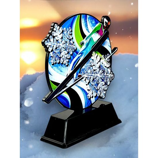 Roswell Black Acrylic Ski Jumping Trophy