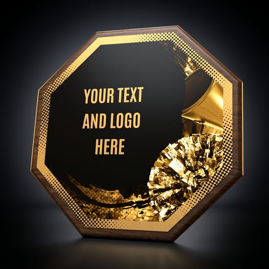 HEX Metal & Wood Cheerleader Plaque