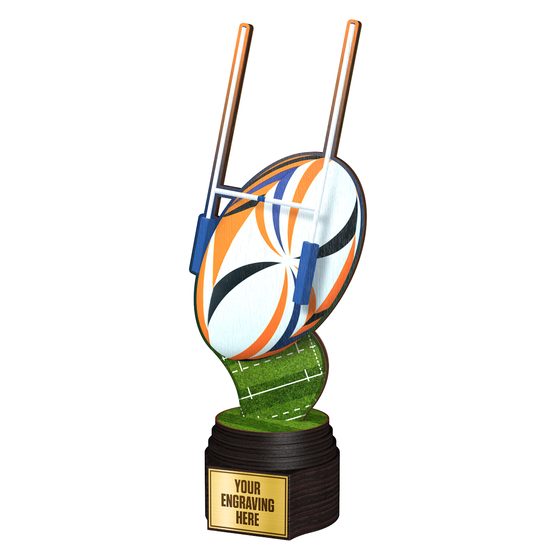 Frontier Real Wood Rugby Trophy