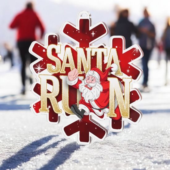 Christmas Santa Run Snowflake Medal