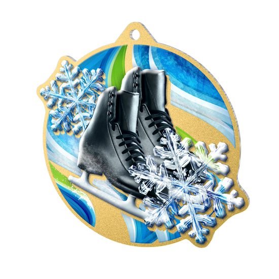 Aurum Stainless Steel Figure Black Skating Medal
