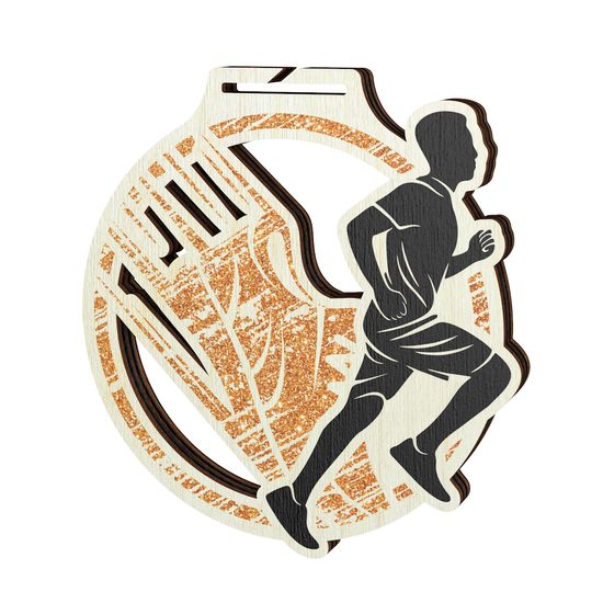 Acacia Running Bronze Eco Friendly Wooden Medal