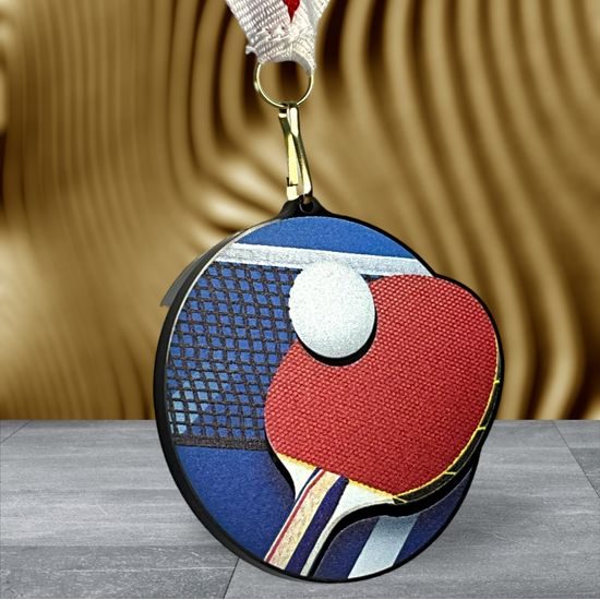 Rincon black acrylic Table Tennis medal