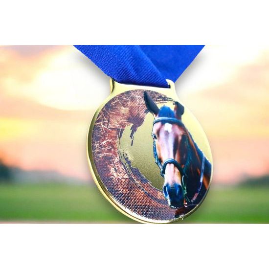 Sacul Horse Color Texture 3D Print Medal