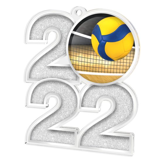 Volleyball 2022 Silver Acrylic Medal