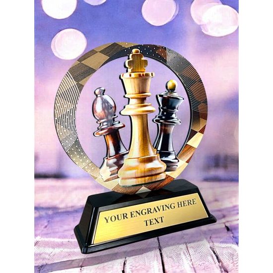 Onyx Stainless Steel Chess Trophy