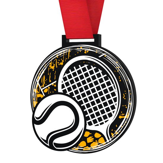 Giant Tennis Black Acrylic Medal