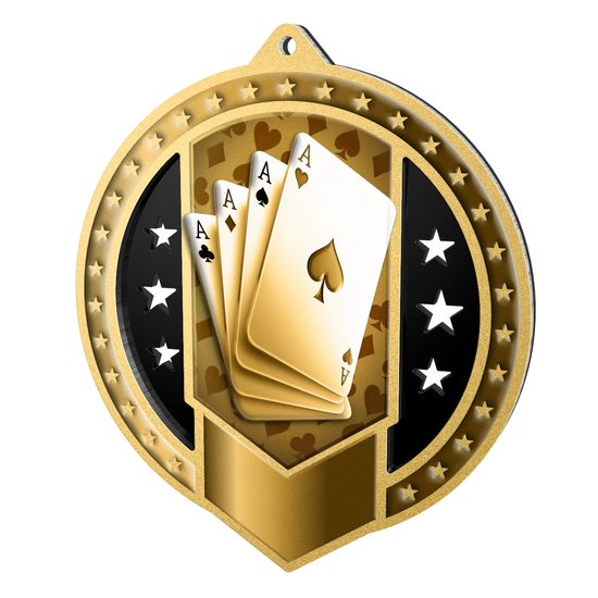 Noir Stainless Steel Card Games Classic Medal
