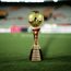 Eminent Gold and Red Soccer Trophy