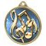 Music Notes Color Texture 3D Print Gold Medal