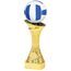 Gold Volleyball Trophy with 3D Blue and White Ball