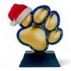 Festive Christmas Blue Dog Paw Trophy