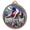 Wrestling Colour Texture 3D Print Bronze Medal