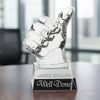 Crystal Engraved Thumbs Up Award