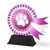 Marley Paw Print Pink Rosette Award