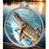 Pike Fishing Texture Print Silver Medal