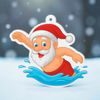 Jolly Father Christmas Swimming Medal