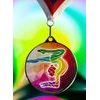 Hercules Texture Print Modern Female Gymmnastics Medal