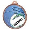 Netball 3D Texture Print Full Colour 55mm Medal - Bronze