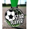 Giant Star Player Black Acrylic Football Medal