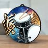 Rincon Colour Drummer Drums Black Acrylic Medal