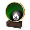 Holt Colour 8 Ball Pool Real Wood Trophy