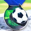 Vulcan Football Silver Texture Print Medal