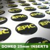 Acrylic Domed Printed 25mm Logo Insert Centres