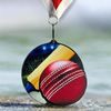 Rincon Colour Cricket Black Acrylic Medal