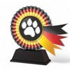 Marley Paw Print Red/Black/Yellow Rosette Award