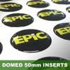 Acrylic Domed Printed 50mm Logo Insert Centres