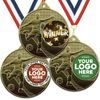Football Champion Gold Embossed Logo Insert Medal