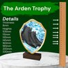 Arden Ice Skating Black Boot Real Wood Shield Trophy