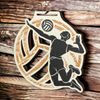 Acacia Volleyball Bronze Eco Friendly Wooden Medal
